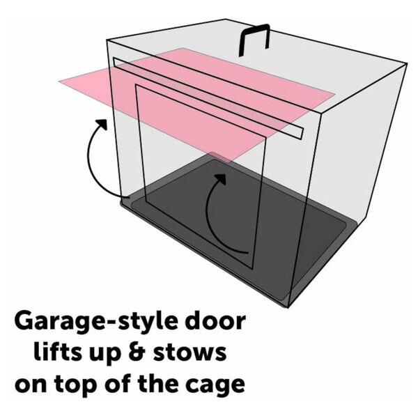 FLAMINGO Wire Cage with Sliding Door Nyo L 93x59x62.5 cm Black