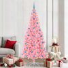 vidaXL Christmas Tree with 300 LEDs with Stand Pink 210 cm PVC