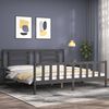 vidaXL Bed Frame without Mattress Grey 200x200 cm Solid Wood Pine