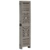 vidaXL Hand Carved 5-Panel Room Divider Grey 200x165 cm Solid Mango Wood
