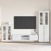 vidaXL TV Cabinet Set with Drawer High Gloss White Engineered Wood