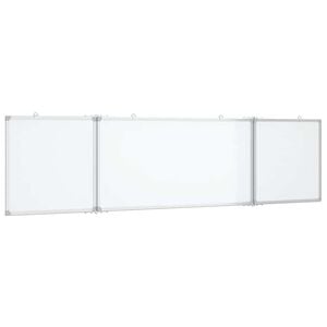 vidaXL Magnetic Whiteboard Foldable 160x40x1.7 cm Aluminium