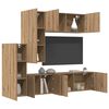 vidaXL TV Wall Unit Wall-mounted 5 pcs Artisan Oak Engineered Wood