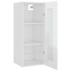 vidaXL Hanging Wall Cabinet High Gloss White 34.5x34x90 cm