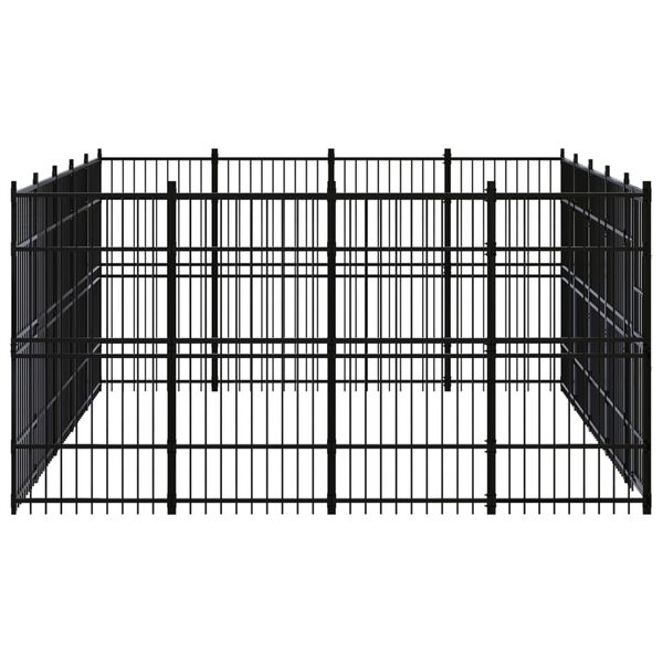 vidaXL Outdoor Dog Kennel Steel 18.43 m²