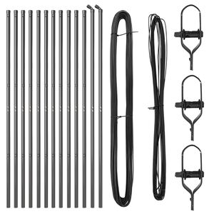 vidaXL Fence Posts Manual 13 pcs Grey Ø32mm 170 cm Galvanised steel