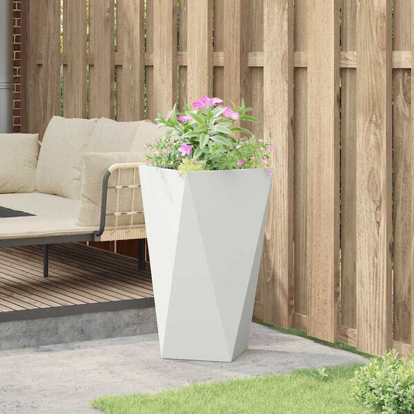 vidaXL Planter White 40 x 40 x 75 cm Steel