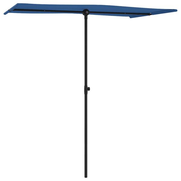 vidaXL Garden Parasol with Aluminium Pole 180x110 cm Azure Blue
