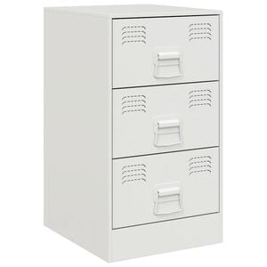 vidaXL Bedside Cabinet White 34,5x39x62 cm Steel
