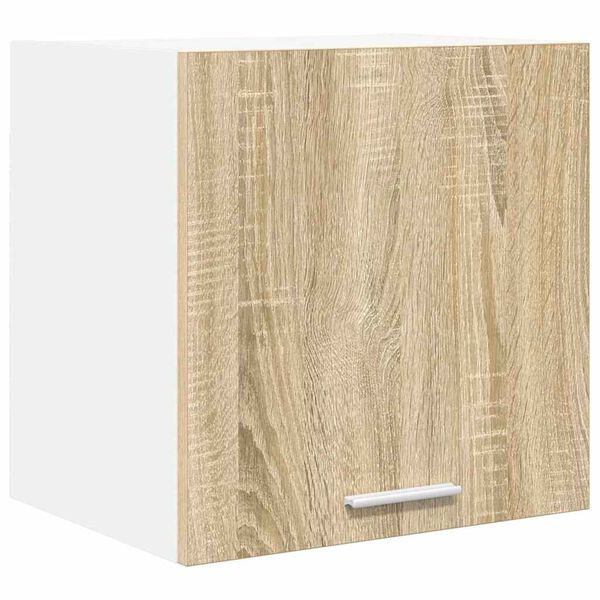 vidaXL Hanging Cabinet with Door Sonoma Oak and White 40 x 31 x 40 cm
