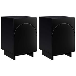 vidaXL Bedside Cabinet 2 pcs Black 33.5 x 34.5 x 50 cm Engineered Wood