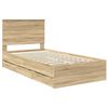 vidaXL Bed Frame with Headboard Sonoma Oak 100 x 200 cm Engineer Wood