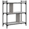 vidaXL Bookcase 3-Tier Grey Sonoma 76x32x88 cm Engineered Wood
