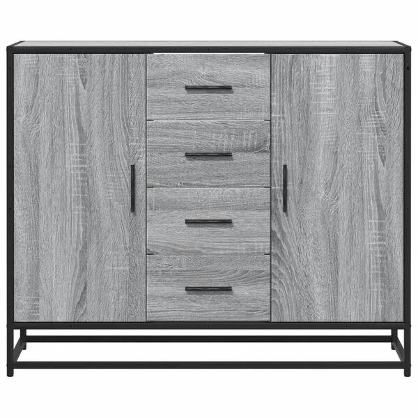 vidaXL Sideboard Grey Sonoma 92x35x76 cm Engineered Wood