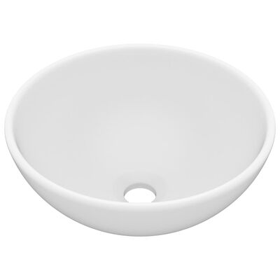 vidaXL Luxury Bathroom Basin Round Matt White 32.5x14 cm Ceramic