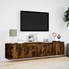 vidaXL TV Wall Cabinet with LED Smoked Oak 180x31x39.5 cm