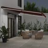 vidaXL Manual Retractable Awning with LEDs Burgundy 500x350 cm