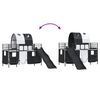 vidaXL Kids'Loft Bed Frame with Curtains, Arch, Slide Black