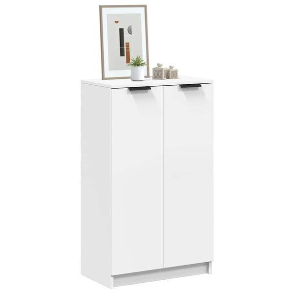 vidaXL Shoe Cabinet White 59x35x100.5 cm Engineered Wood