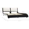 vidaXL Bed Frame with LED without Mattress Black and White 135x190 cm Double