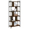 vidaXL Bookcase 6-Tier Brown Oak 76x32x192 cm Engineered Wood