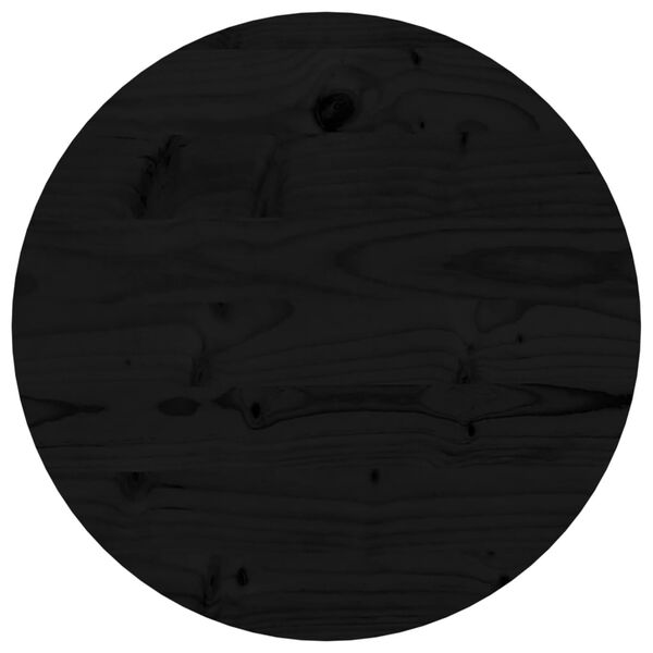 vidaXL Table Top Round Black &Oslash;40x3 cm Solid Wood Pine