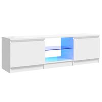 vidaXL TV Cabinet with LED Lights High Gloss White 120x30x35.5 cm