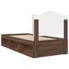 vidaXL Bed Frame with Headboard Brown Oak 90 x 190 cm Solid Pine Wood