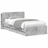 vidaXL Bed Frame with Storage with Headboard Concrete Grey 90 x 190 cm