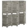 vidaXL 6-Panel Room Divider Grey 214x166 cm Solid Wood