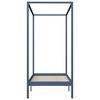vidaXL Canopy Bed Frame without Mattress Grey Solid Wood 90x200 cm (283274+321989)