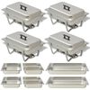 vidaXL 4 Piece Chafing Dish Set Stainless Steel