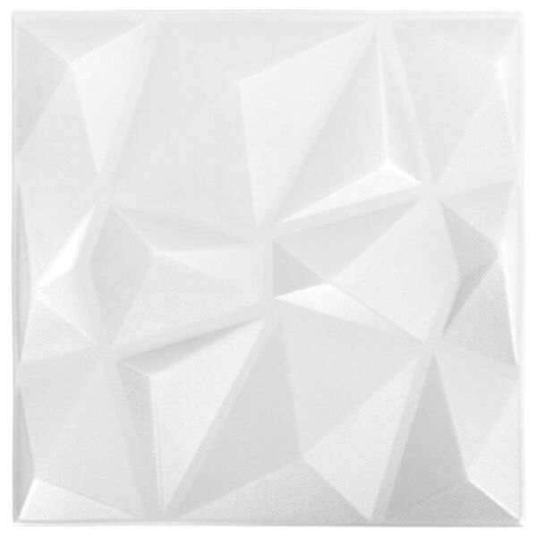 vidaXL 3D Wall Panels 48 pcs 50x50 cm Diamond White 12 m&sup2;