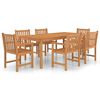 vidaXL 7 Piece Garden Dining Set 200x100 cm Solid Teak Wood