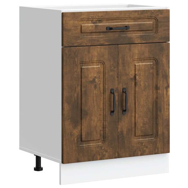 vidaXL Kitchen Base Cabinet Kalmar Smoked Oak Engineered Wood