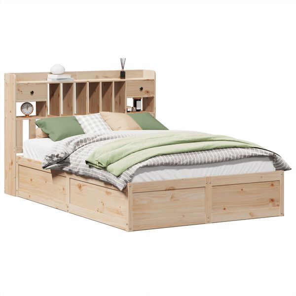 vidaXL Bed Frame without Mattress 150x200 cm King Size Solid Wood Pine