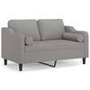 vidaXL 2-Seater Sofa with Pillows&Cushions Light Grey 120 cm Fabric
