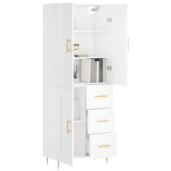 vidaXL Highboard White 69.5x34x180 cm Engineered Wood
