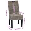 vidaXL Dining Chair 6 pcs Kubu Rattan Mango Wood