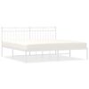 vidaXL Metal Bed Frame without Mattress with Headboard White 180x200cm