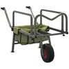vidaXL Fishing Trolley Green with Wheel Powder-coated Steel