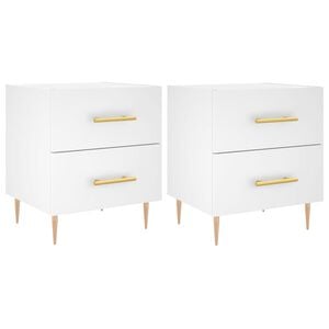 vidaXL Bedside Cabinets 2 pcs White 40x35x47,5 cm Engineered Wood