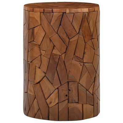 vidaXL Mosaic Stool Brown Solid Teak Wood