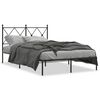 vidaXL Metal Bed Frame without Mattress with Headboard Black 120x200cm