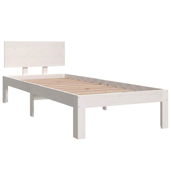 vidaXL Bed Frame without Mattress White 75x190cm Small Single