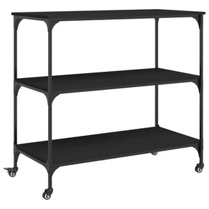 vidaXL Kitchen Trolley Black 102x50x95 cm Engineered Wood