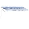 vidaXL Freestanding Manual Retractable Awning 400x300 cm Blue/White