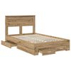 vidaXL Bed Frame with Drawer Artisan Oak 120 x 190 cm Engineered Wood