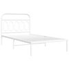 vidaXL Metal Bed Frame without Mattress with Headboard White 107x203cm