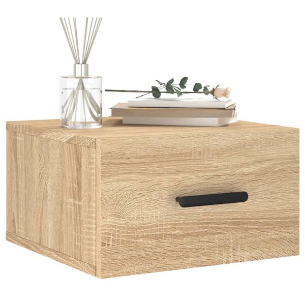 vidaXL Wall-mounted Bedside Cabinets 2 pcs Sonoma Oak 35x35x20 cm